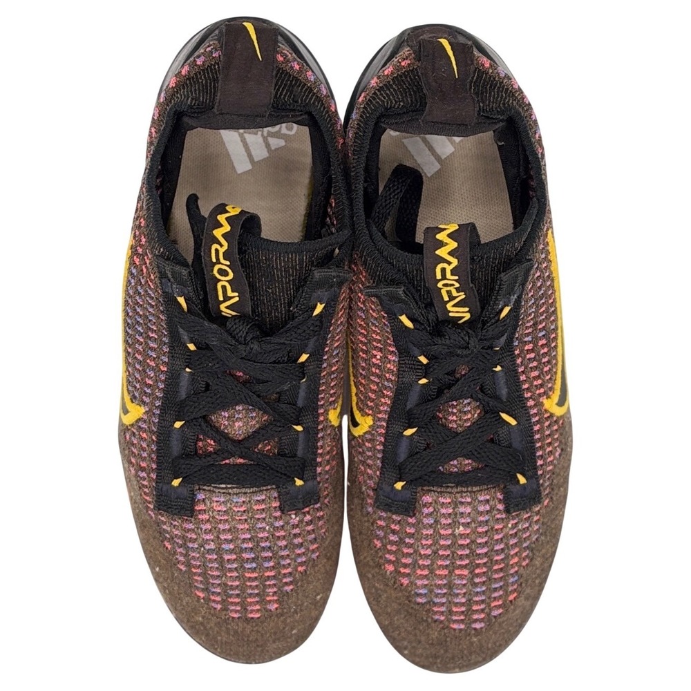 Nike‎ Air VaporMax Flyknit Multicolor Black Yellow GS Size 4Y Shoes - Picture 5 of 9